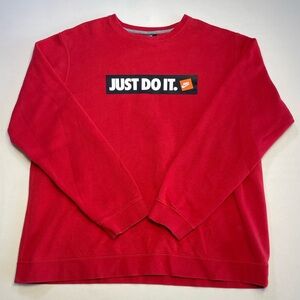 Nike "Just Do It" fleece crewneck sweatshirt in red Size XL